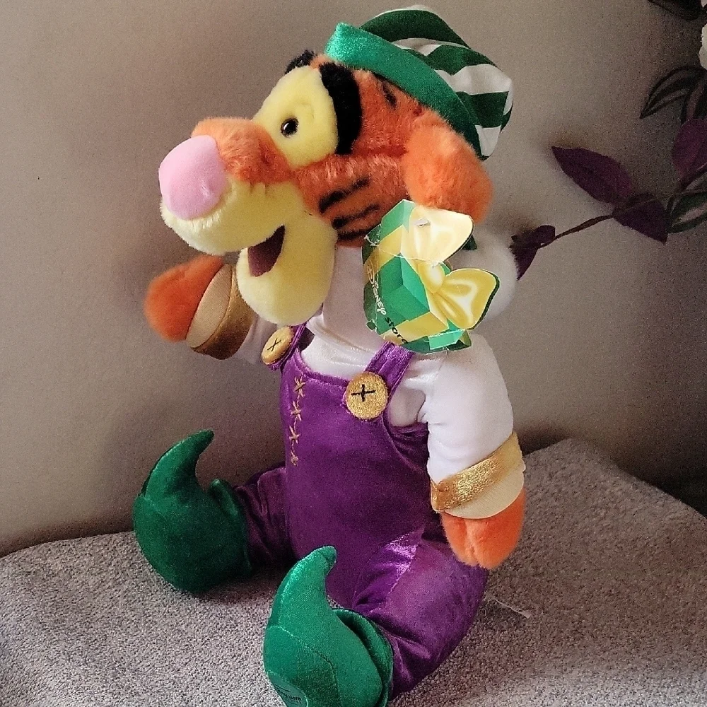 Disney Vintage Tigger Plush Toy - Orange, Purple, Green